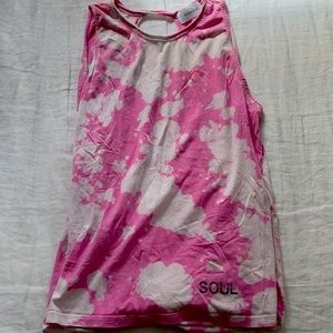 Small tie dye pink SoulCycle tank top
